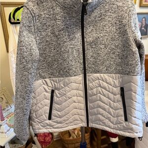 Gray and White Women's Jacket